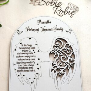 063 Baza do makram PAMIĄTKA KOMUNII ŚWIĘTEJ DLA CHŁOPCA z HDF OK.20,5X15CM