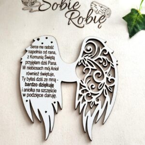 054 Skrzydełka do makram ok.12x13cm  PODZIĘKOWANIE OD DZIEWCZYNKI DO KOBIETY