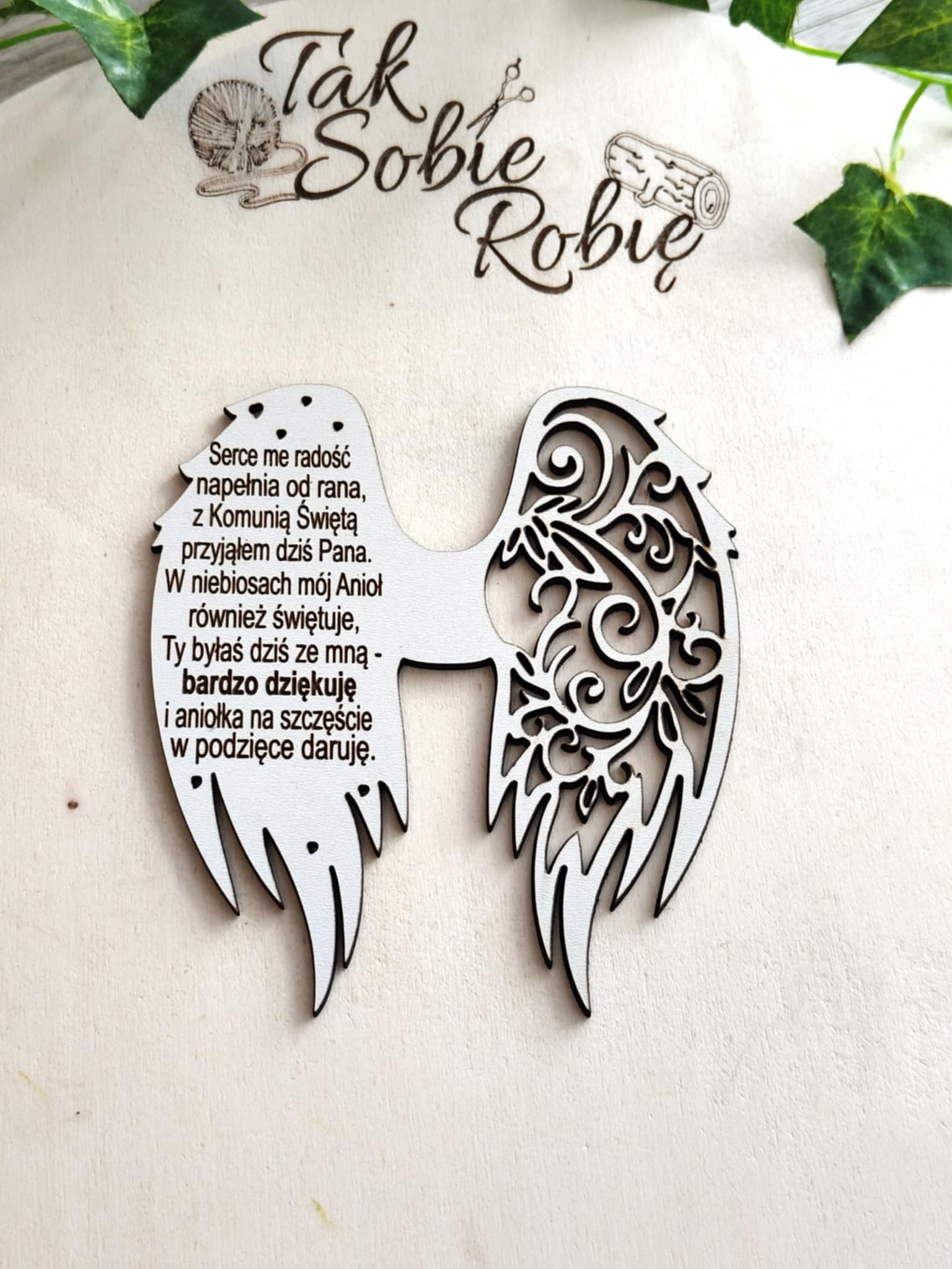 055A Skrzydełka do makram ok.12x13cm PODZIĘKOWANIE OD CHŁOPCA DO KOBIETY