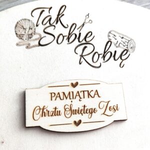 145 TABLICZKA  PAMIĄTKA CHRZTU ŚWIĘTEGO PERSONALIZOWANA  OK.8x5cm