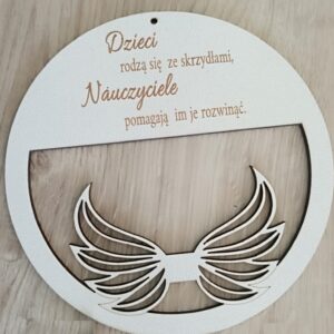 114 OBRĘCZ DO MAKRAMY Z CYTATEM z HDF SREDNICA 14CM