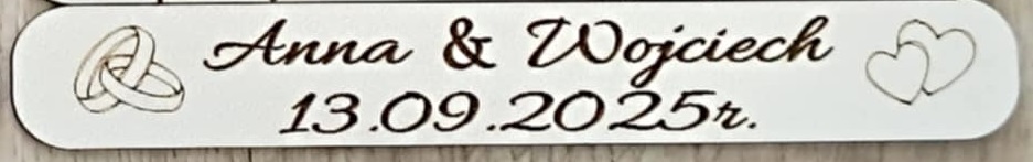 142 TABLICZKA DO MAKRAMY PERSONALIZOWANY NAPIS ŚLUB z HDF OK.12x2