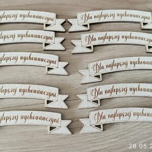 112 TABLICZKA DO MAKRAMY NAUCZYCIEL z HDF OK.10x2,5cm