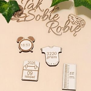 098 personalizowana metryczka zestaw scrapek DO MAKRAMY z HDF