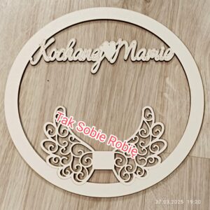 120 OBRĘCZ DO MAKRAMY KOCHANEJ MAMY z HDF SREDNICA 14CM