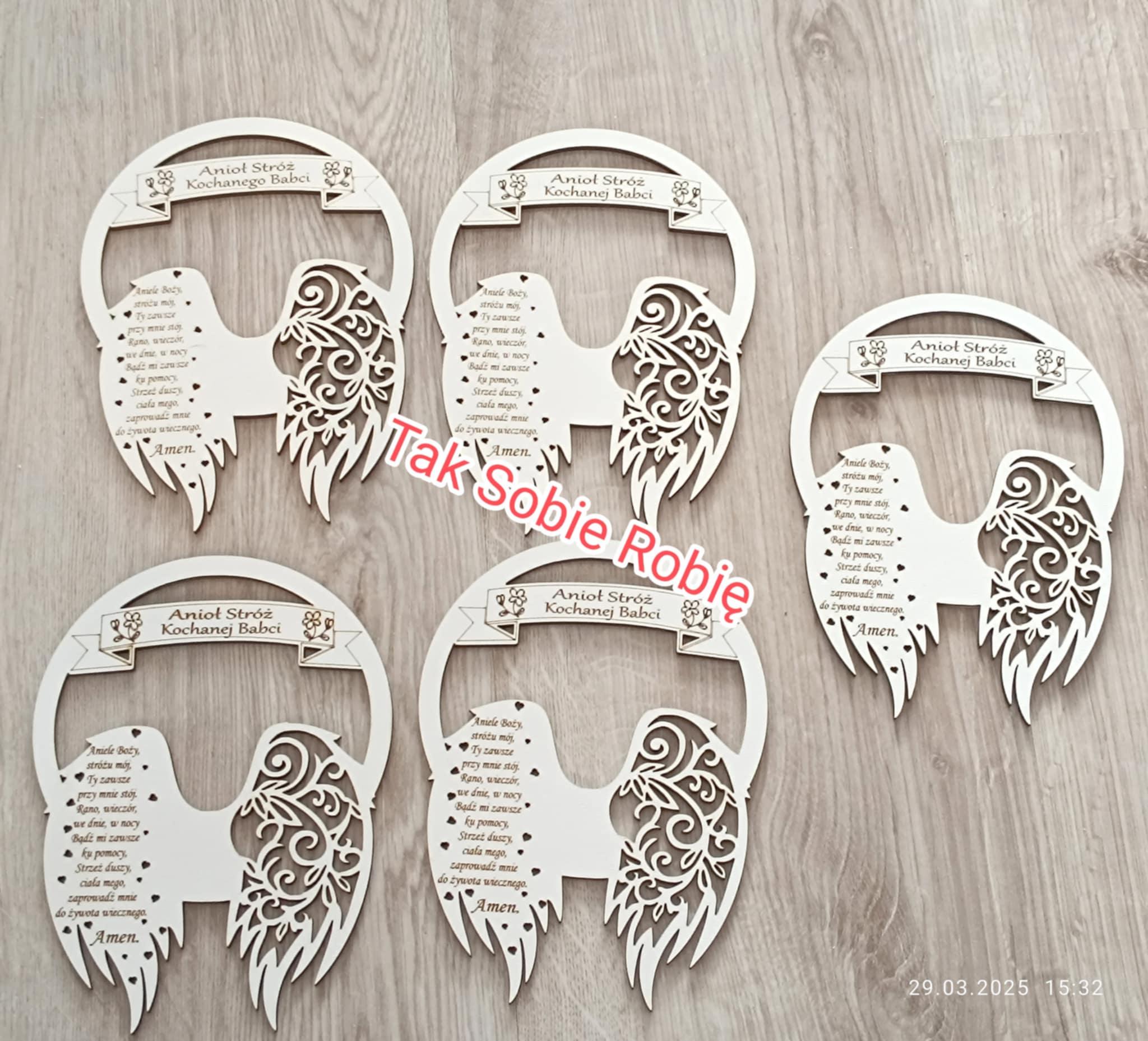 129 OBRĘCZ DO MAKRAMY KOCHANEJ BABCI Z MODLITWĄ z HDF SREDNICA 18CM