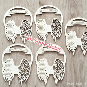 125 OBRĘCZ DO MAKRAMY KOCHANEJ MAMY Z MODLITWĄ z HDF SREDNICA 14CM