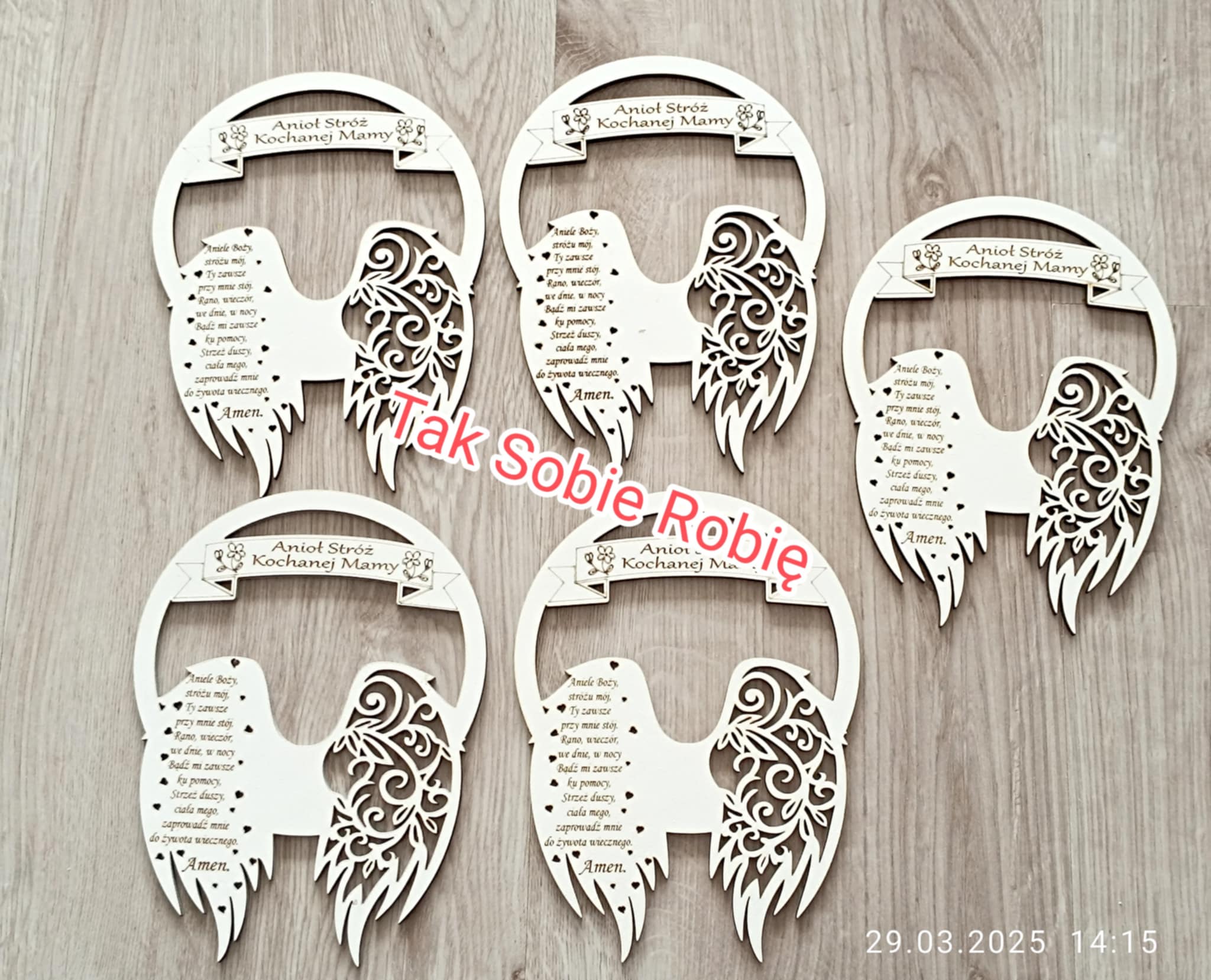 126 OBRĘCZ DO MAKRAMY KOCHANEJ MAMY Z MODLITWĄ z HDF SREDNICA 18CM