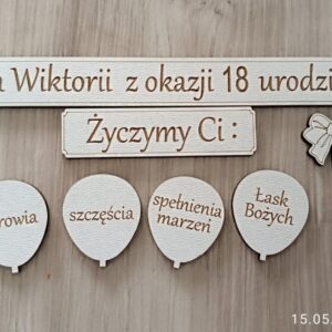 081 ZESTAW TABLICZEK DO MAKRAMY NA 18 z dowolnym imieniem  HDF