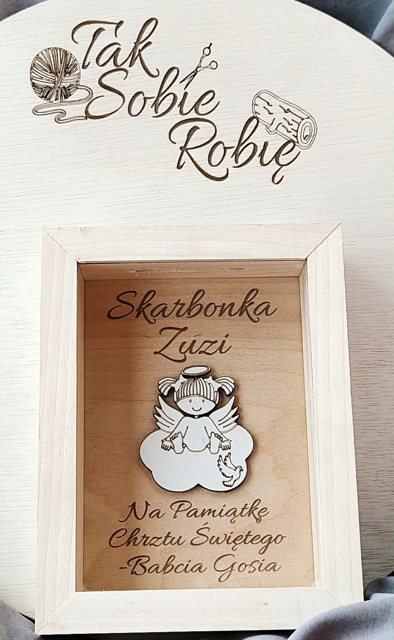 SKARBONKA NA CHRZEST ŚWIĘTY NAPIS I IMIĘ