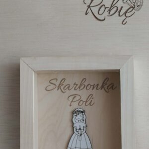 SKARBONKA KOMUNIJNA DOWOLNY NAPIS I IMIĘ