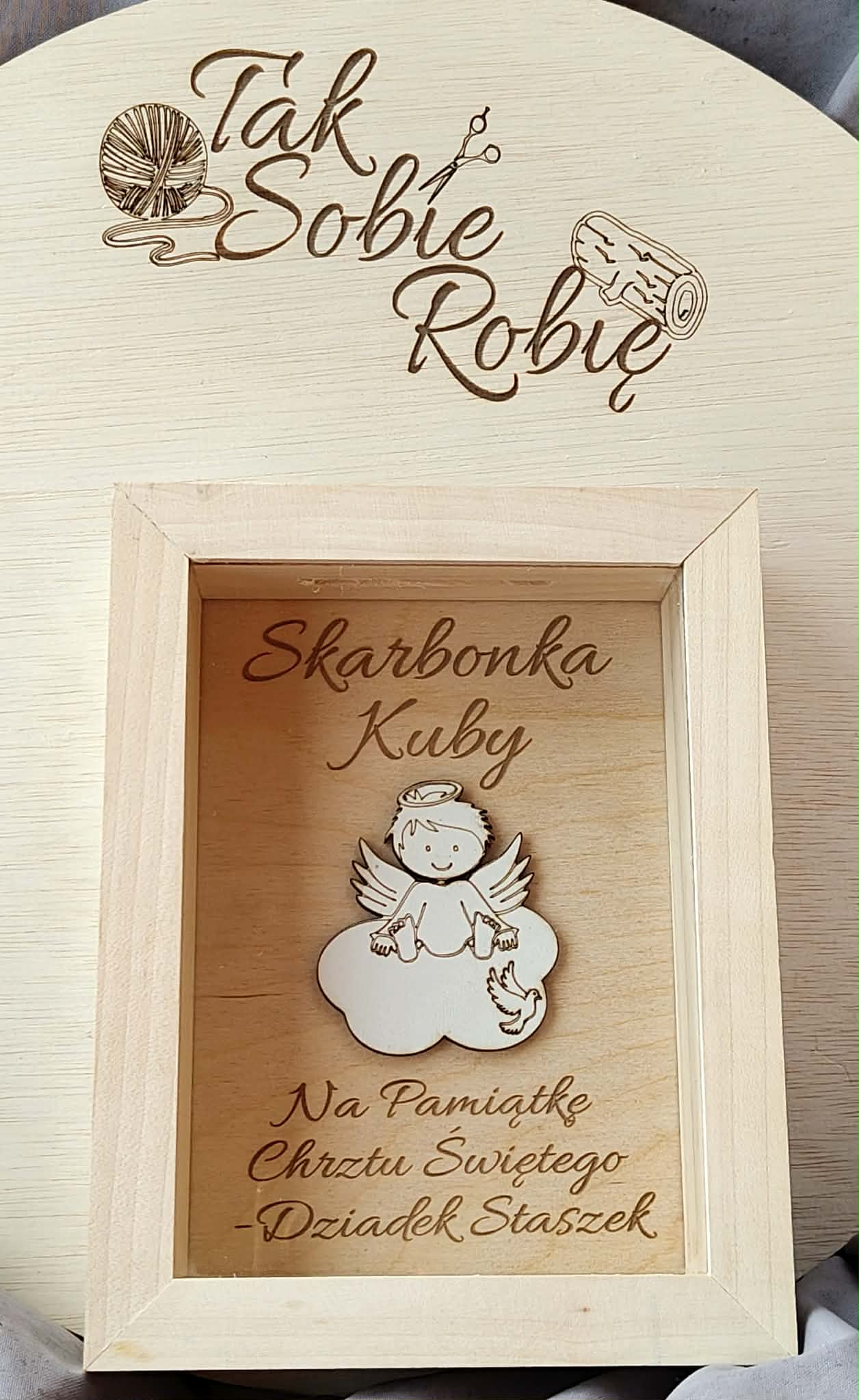 SKARBONKA NA CHRZEST ŚWIĘTY NAPIS I IMIĘ