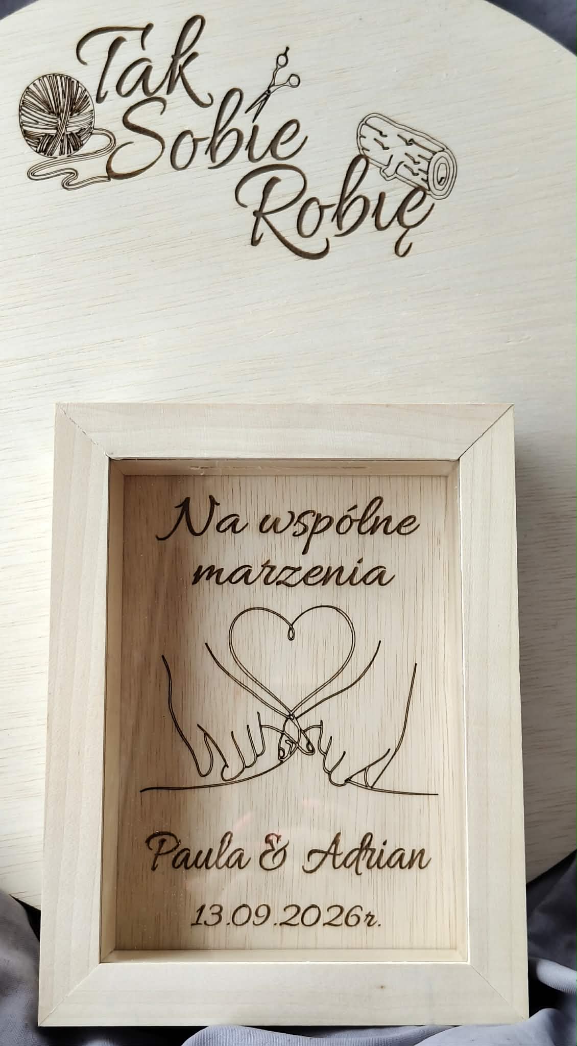 SKARBONKA ŚLUBNA DOWOLNY NAPIS I IMIĘ